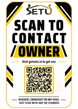 Official Setu Smart Vehicle QR Tag Windshield Sticker
