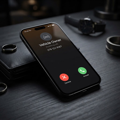 Vehicle owner incoming call phone interface